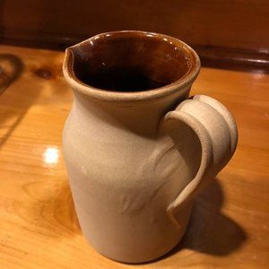 Vintage MOIRA POTTERY ENGLAND Rustic Potter Pitcher Beige Brown 6"